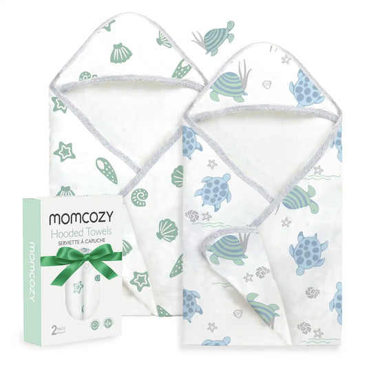 Baby Hooded Towel for Newborn Shower - 2-Pack