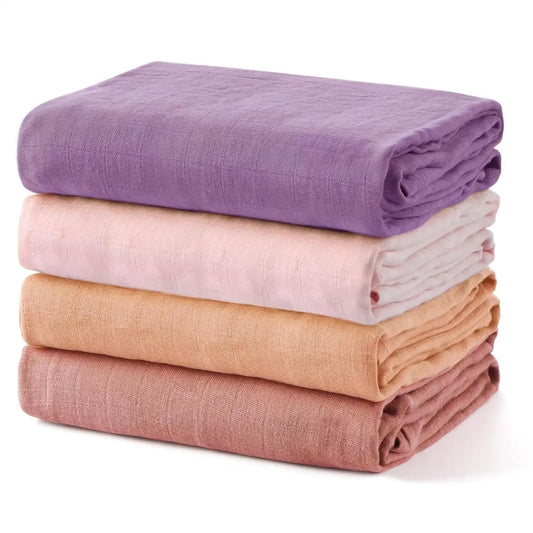 Momcozy Softness Swaddle Blankets - Pink Purple (4 Pack)
