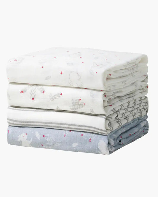 Momcozy Softness Swaddle Blankets - Lovely Rabbit (4 Pack)