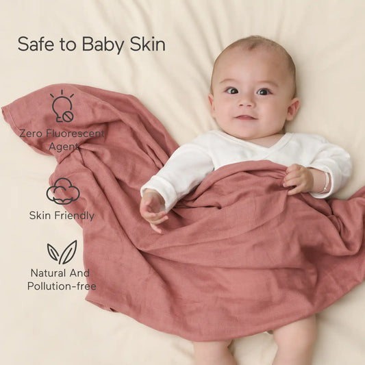 Momcozy Softness Swaddle Blankets -  Pink Purple (4 Pack)