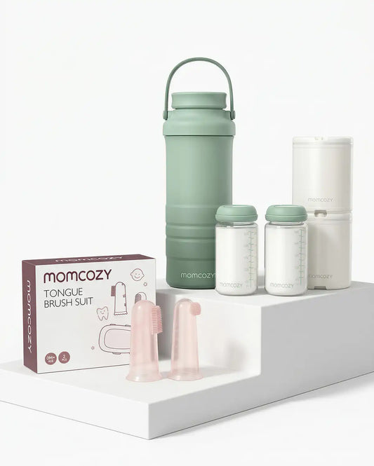 On-the-Go Baby Care Bundle: Portable Breast Milk Cooler and Finger Toothbrush Set
