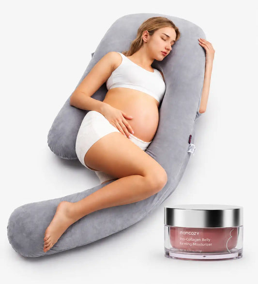 Pregnancy Comfort Bundle:  Stretch Mark Cream, Pregnancy Pillow
